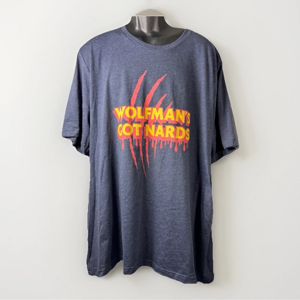 Wolfman's Got Nards Monster Squad Navy Blue Men’s Graphic T-Shirt Size 4XL